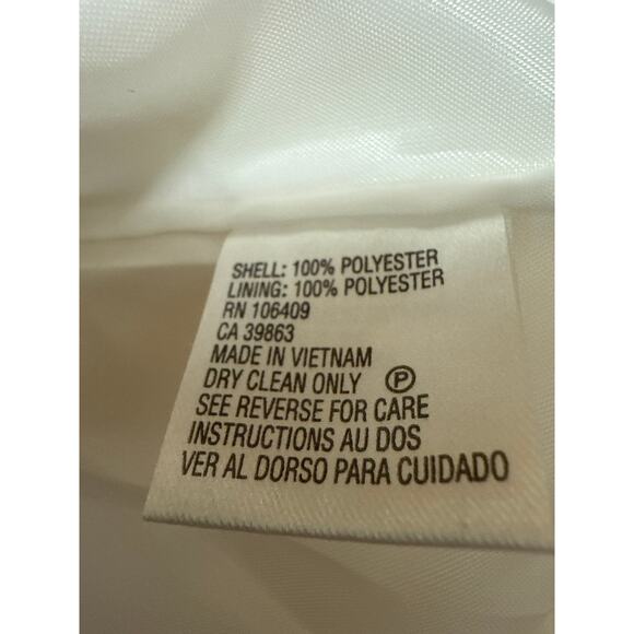 Tahari Women's Cream Long Sleeve Peak Lapel Blazer Coat Suit Jacket Size 10 - Picture 4 of 4